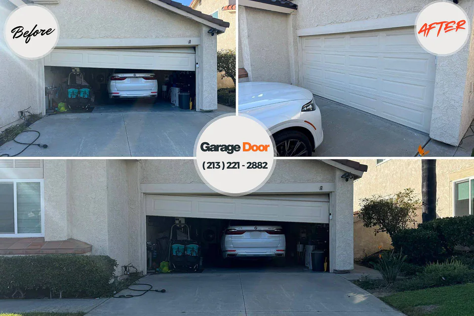 Before and after: garage door spring repair Monroe City, MO